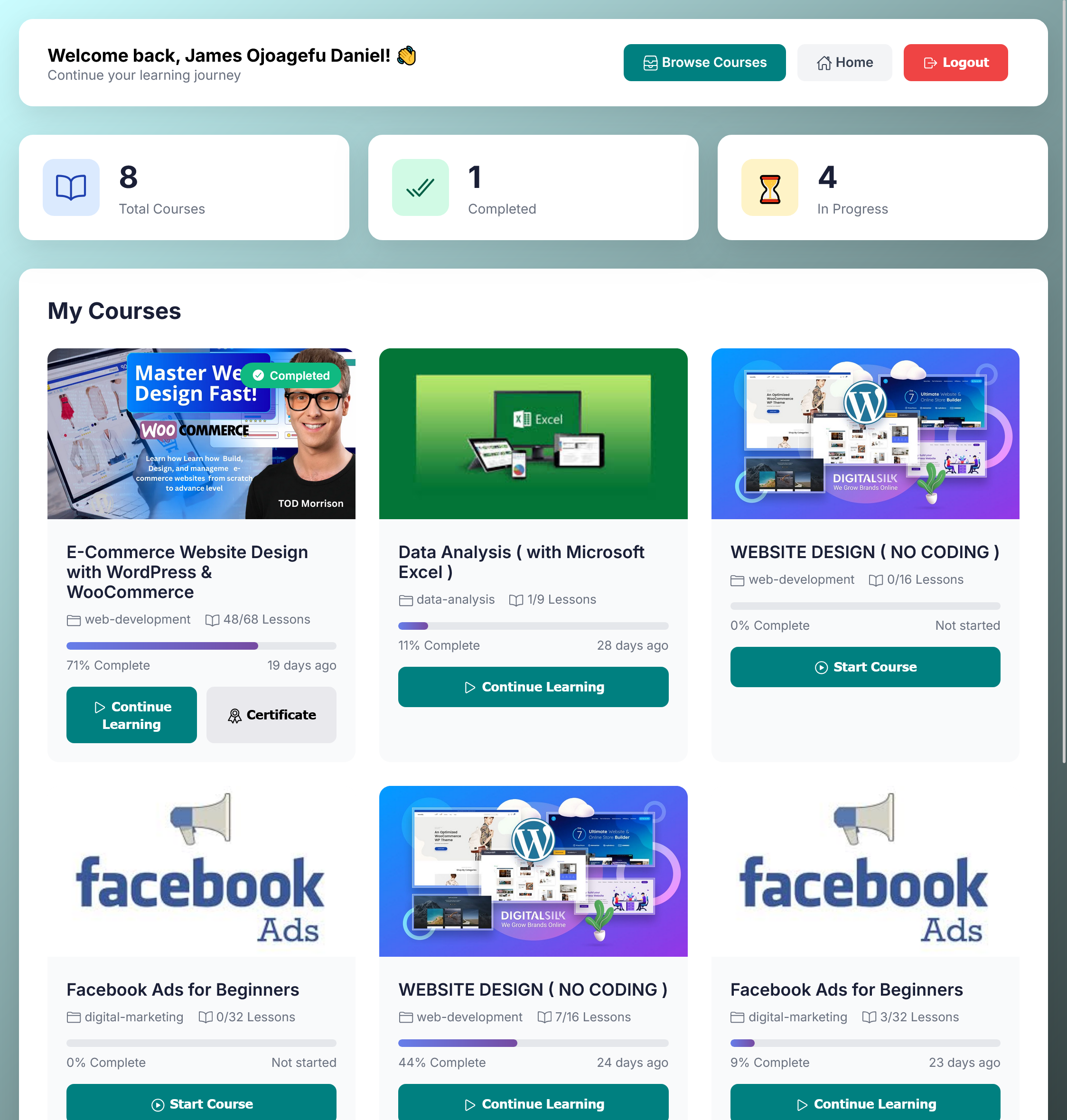 Student Dashboard Screenshot